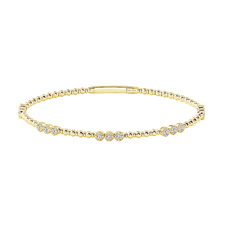 Flexie Diamond Bangle 1/2 ct tw 14k Yellow Gold