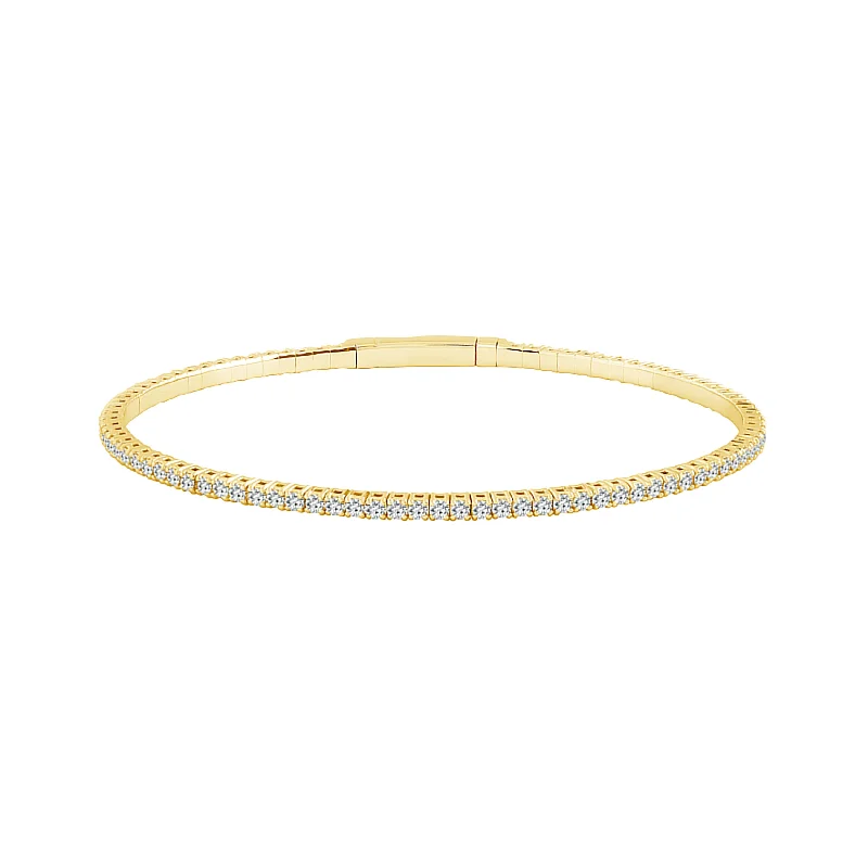 Flexie Diamond Bangle 1 3/8 ct tw 14k Yellow Gold