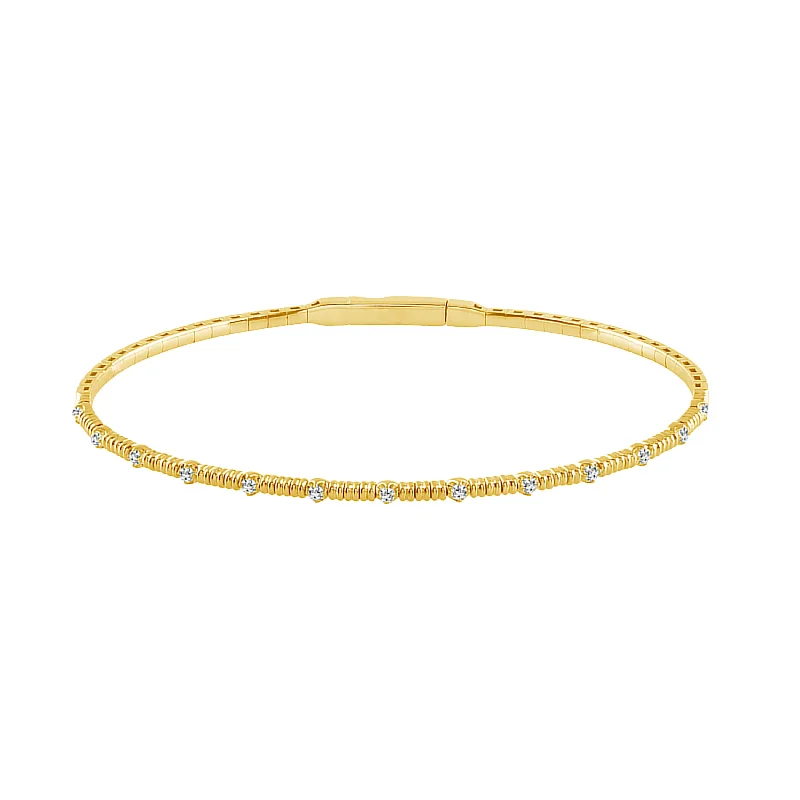 Flexie Diamond Bangle 1/5 ct tw 14k Yellow Gold