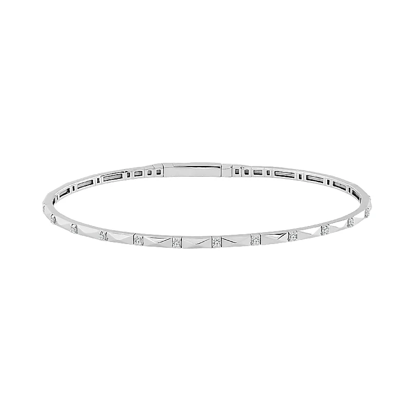 Flexie Diamond Bangle 1/6 ct tw 14k White Gold