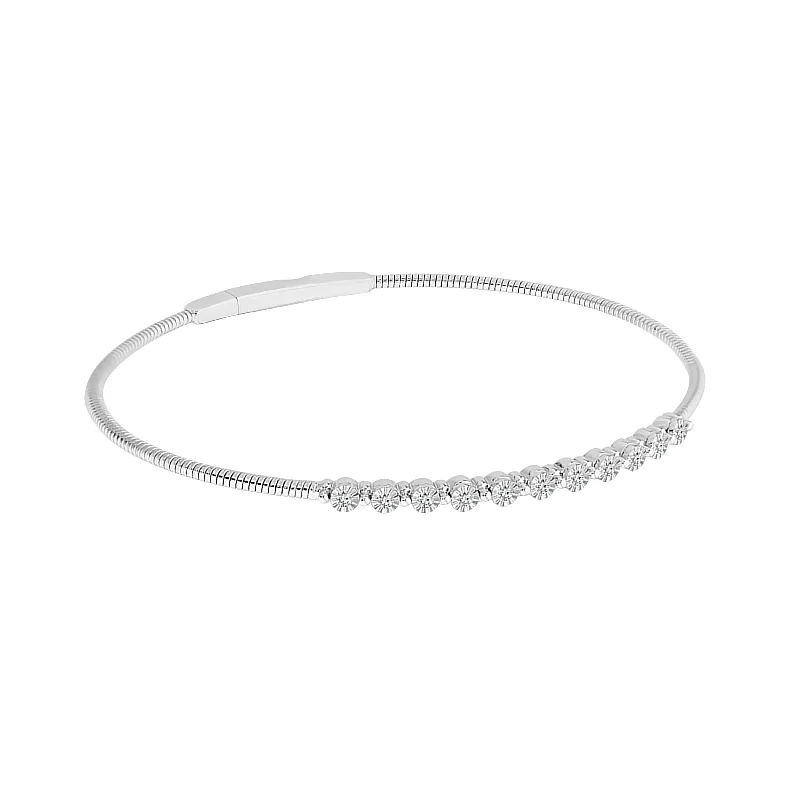 Flexie Diamond Bangle 1/8 ct tw 10k White Gold