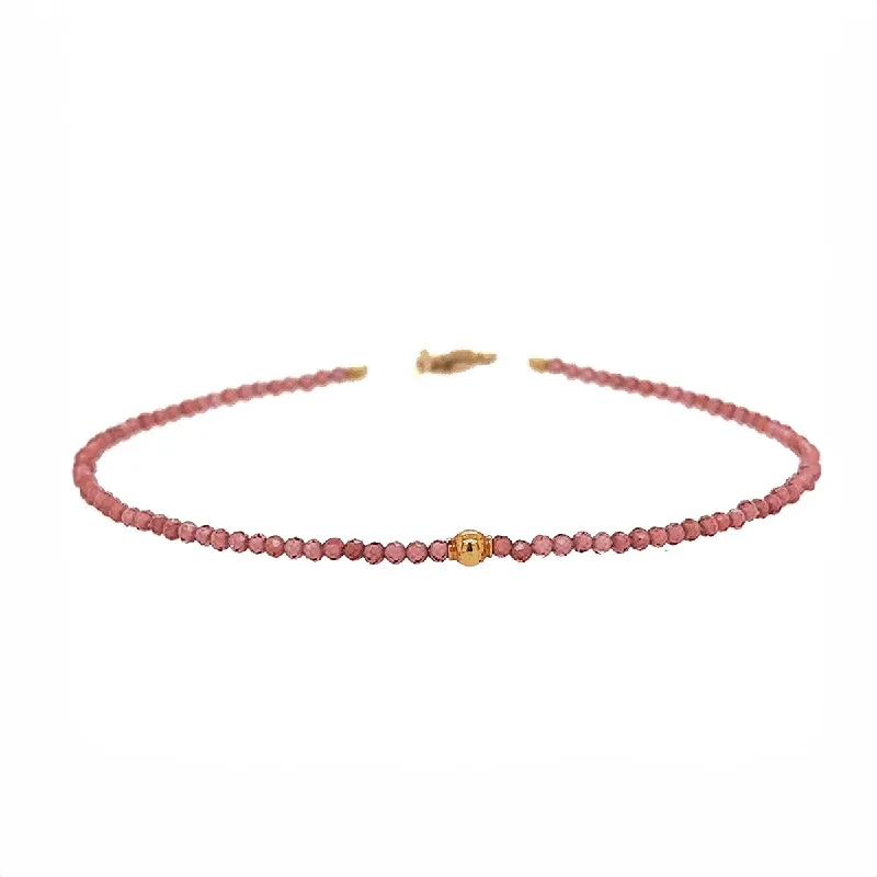 Garnet + 18k Round Bead Bracelet