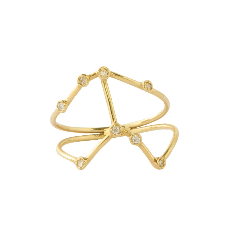 Cancer Constellation Ring - Yellow Gold