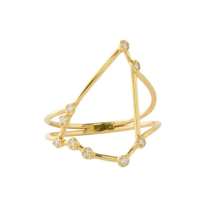 Capricorn Constellation - Yellow Gold