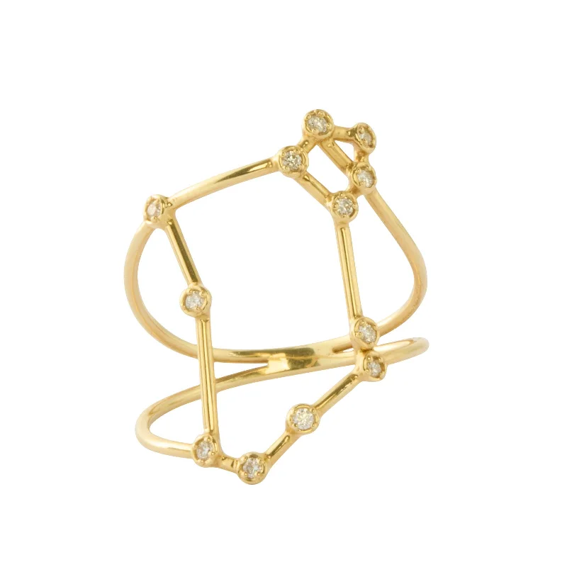 Pisces Constellation Ring - Yellow Gold