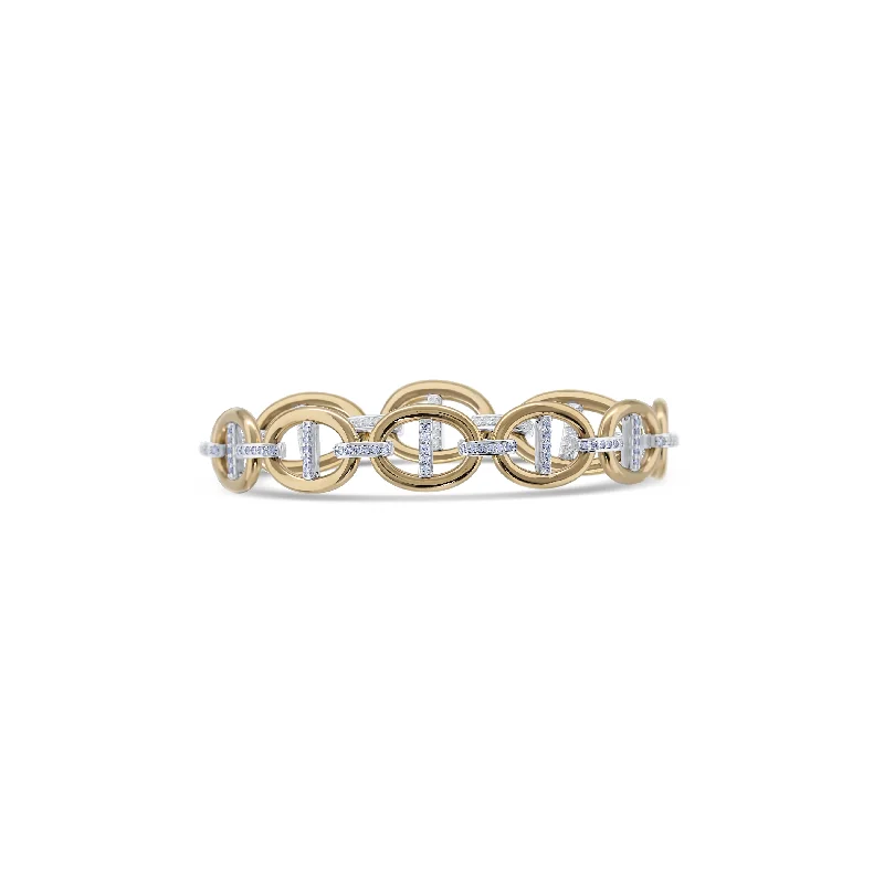 Leo Pizzo 18k Yellow Gold Diamond Interlock Bracelet