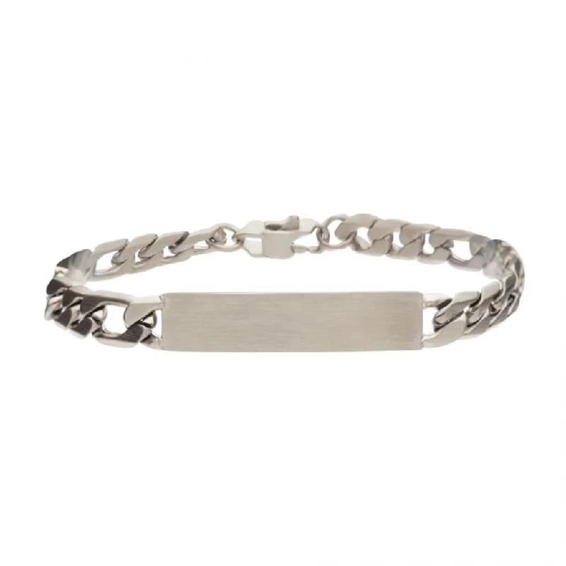 Men's Engravable Steel Curb Chain Bracelet