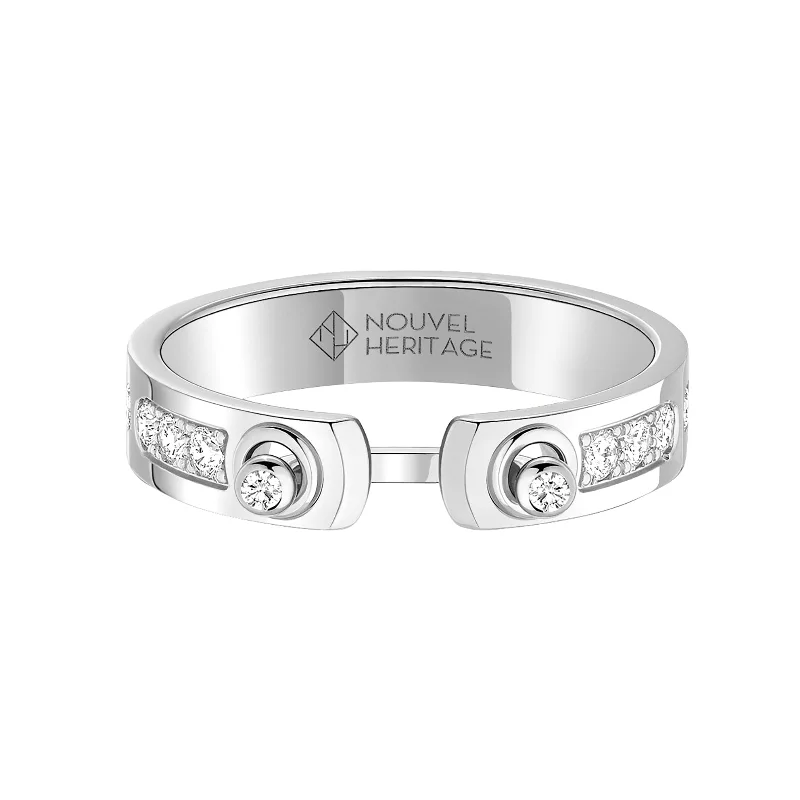 Tuxedo Mood Ring - White Gold