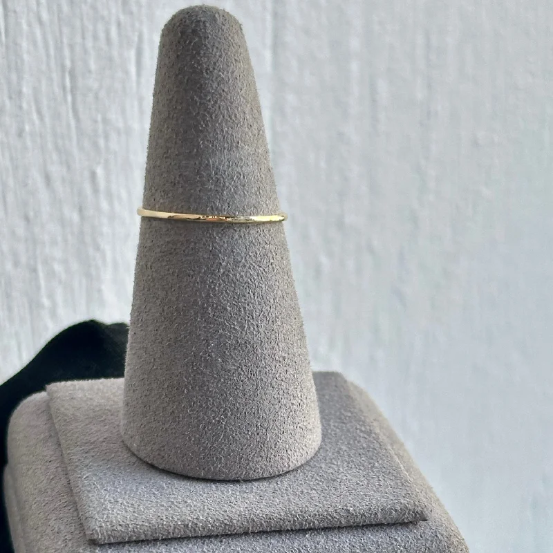 Yellow Gold Stack Hammered Ring