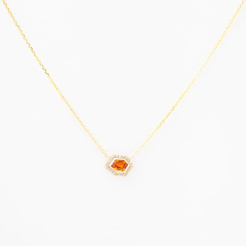 0.50 ct Orange Midi Mosaic Shape Necklace