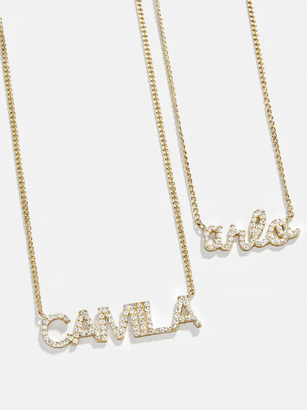 Pavé Custom Nameplate Necklace - Large