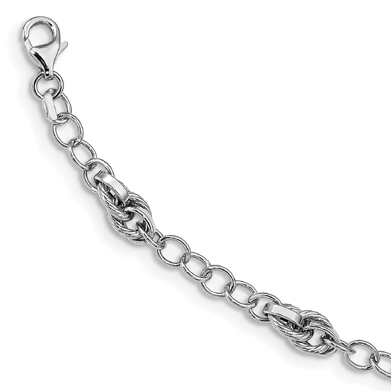 14KT White Gold 7.75-inch 8MM Fancy Bracelet