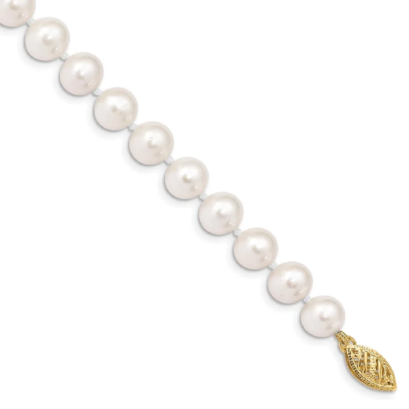 14KT Yellow Gold 7X8MM Near Round Pearl 7.5-inch Bracelet