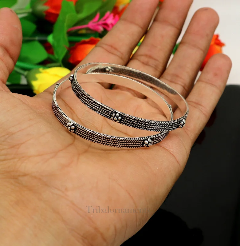 925 sterling customized fabulous design work stylish designer bangle bracelet pure silver gifting jewelry, brides made bangles nba176