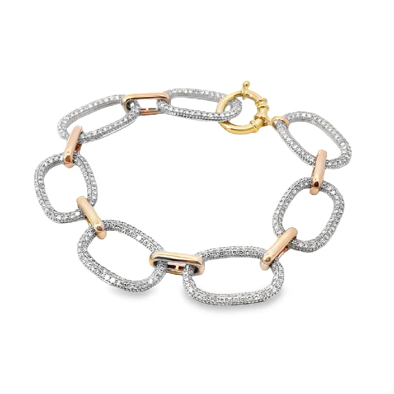 Yellow and White Gold Diamond Fashion Bracelet