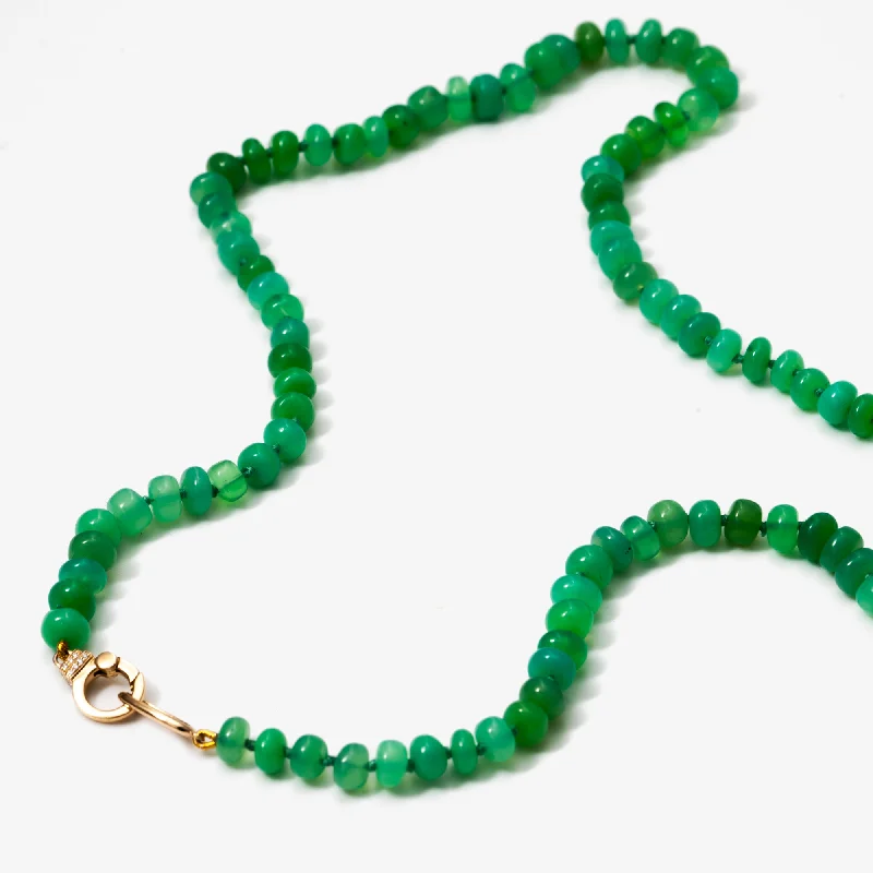 Chrysoprase Rondelle Beaded Necklace