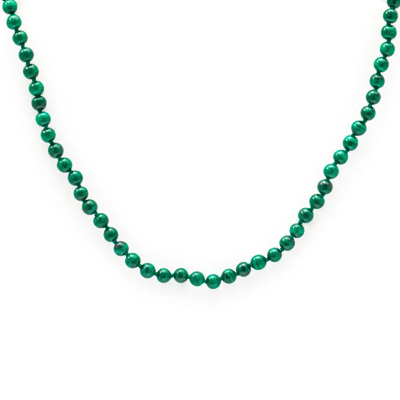 Chunky Round Green Malachite Necklace