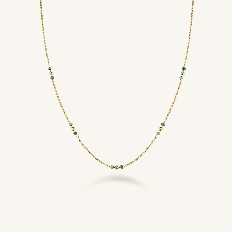 Emerald Dotted Necklace