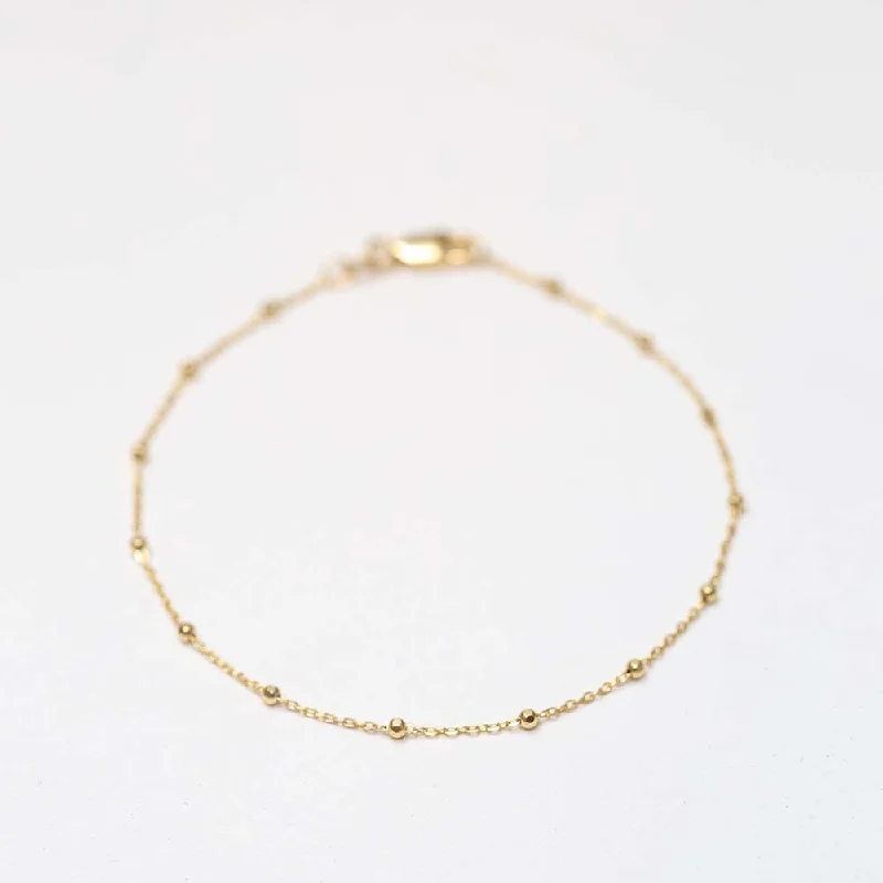 FACETED BEADED BRACELET | 14K GOLD