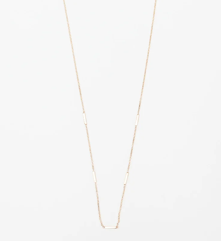 Horizontal Tiny Bars Station Necklace