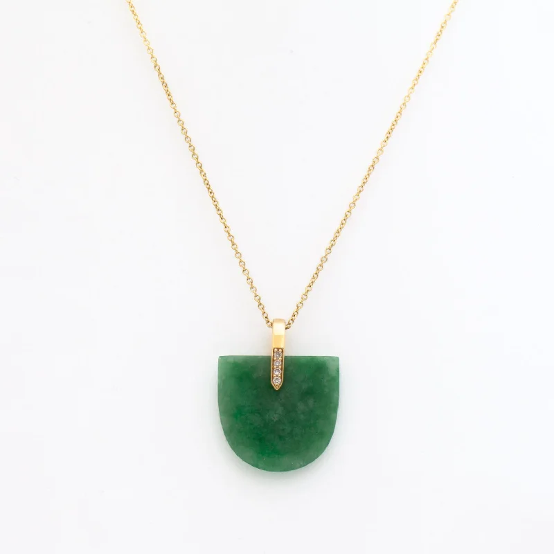 Jadeite Brevity Pavé Pendant Necklace