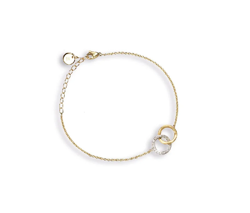 Marco Bicego Jaipur Link 18K Yellow Gold Diamond Round Link Bracelet