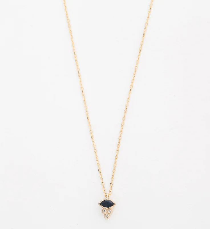 Marquise Sapphire Crown Necklace