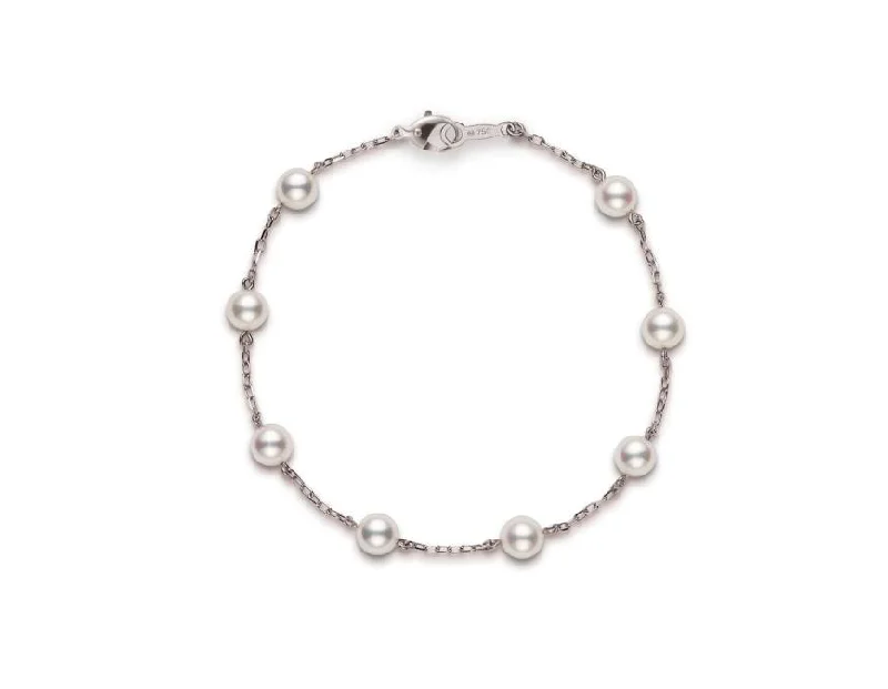 Mikimoto Akoya Pearl 8 Station Chain Bracelet