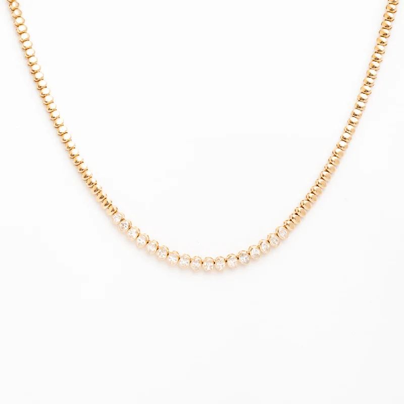 Oval Bezel Demi Tennis Necklace