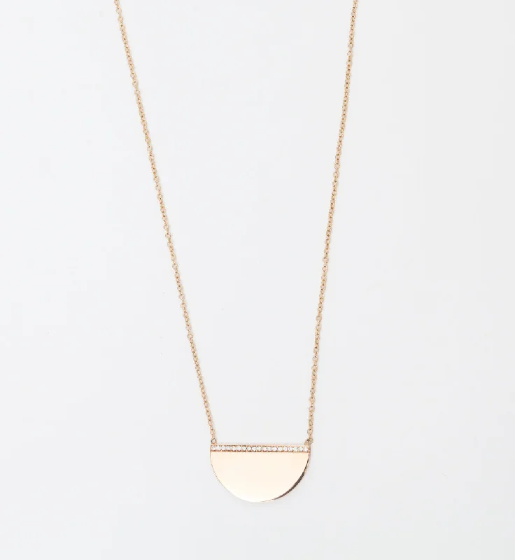 Pavé Diamond Medium Horizon Necklace