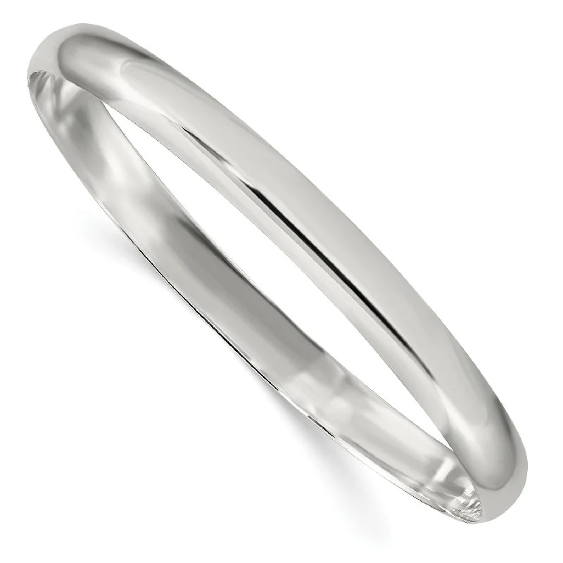 Sterling Silver 7.25-inch 6.25MM Bangle Slip-On Bracelet