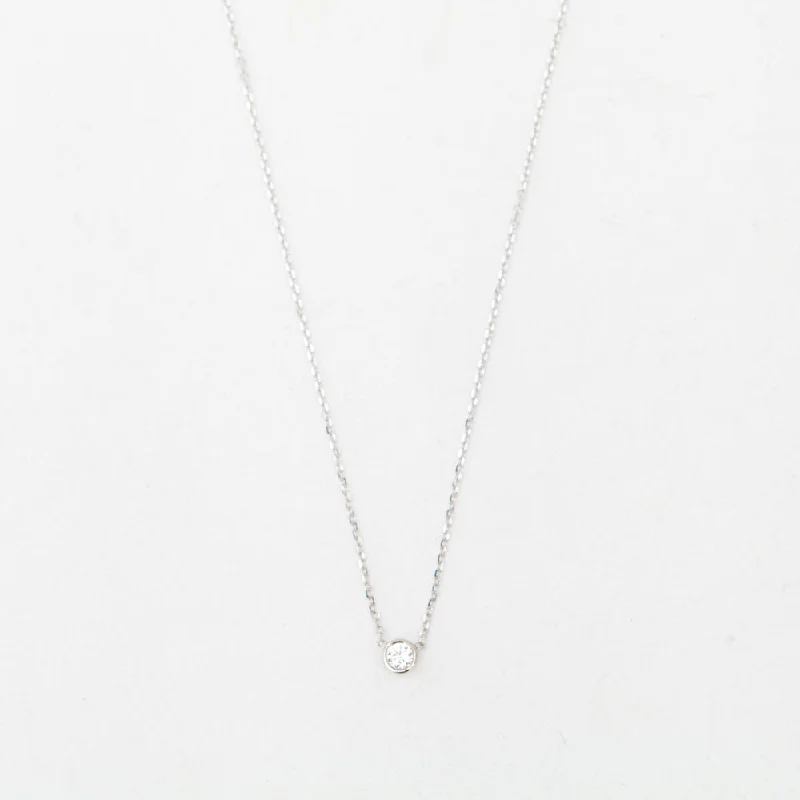 White Gold Barely-There Diamond Necklace