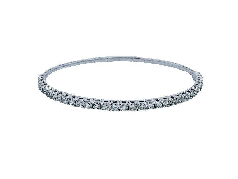 White Gold Diamond Bangle Bracelet