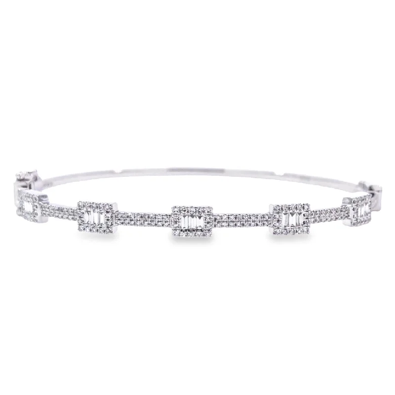 White Gold Diamond Bangle Bracelet