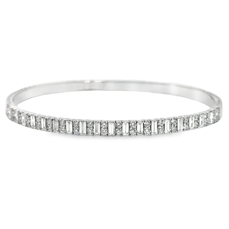 White Gold Diamond Bangle Bracelet