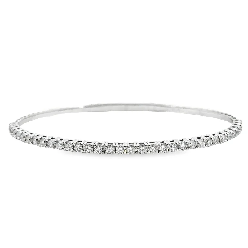 White Gold Diamond Bangle Bracelet