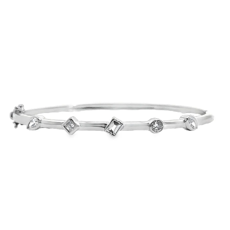 White Gold Diamond Bangle Bracelet