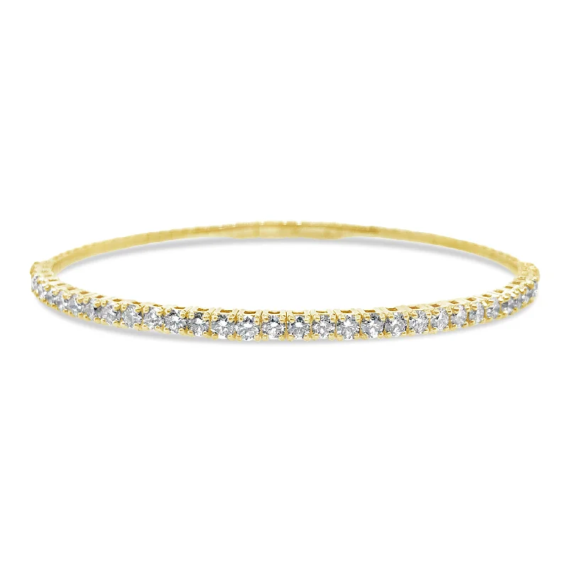 Yellow Gold Diamond Bangle Bracelet