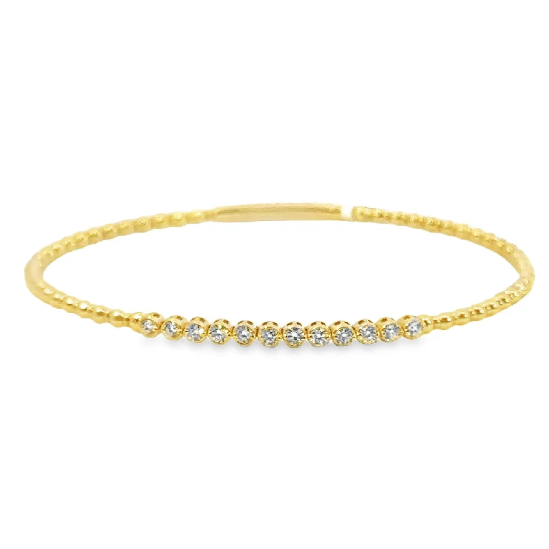 Yellow Gold Diamond Bangle Bracelet