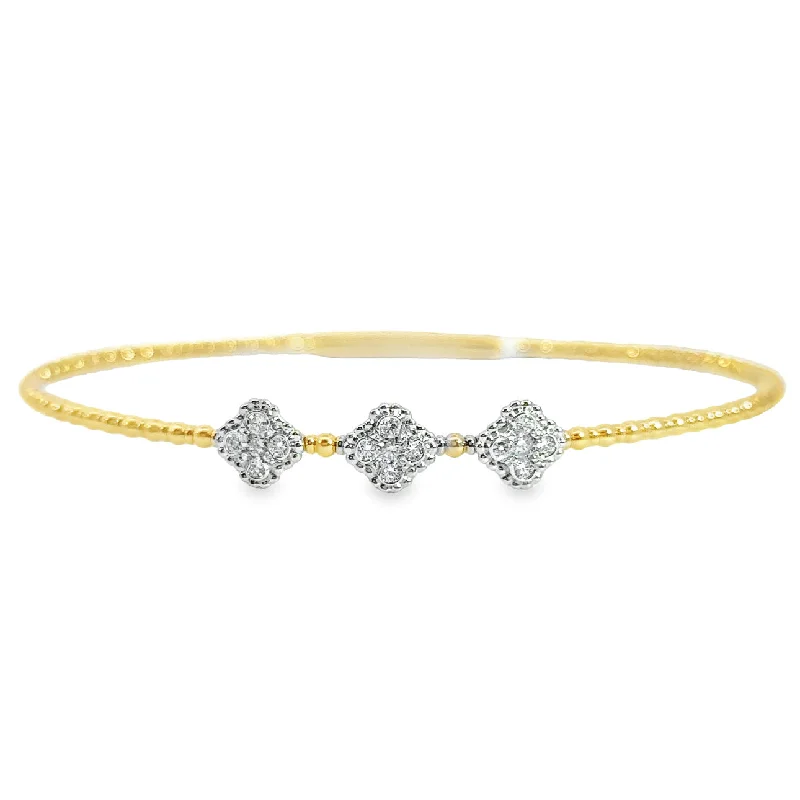 Yellow/White Gold Diamond Bangle Bracelet